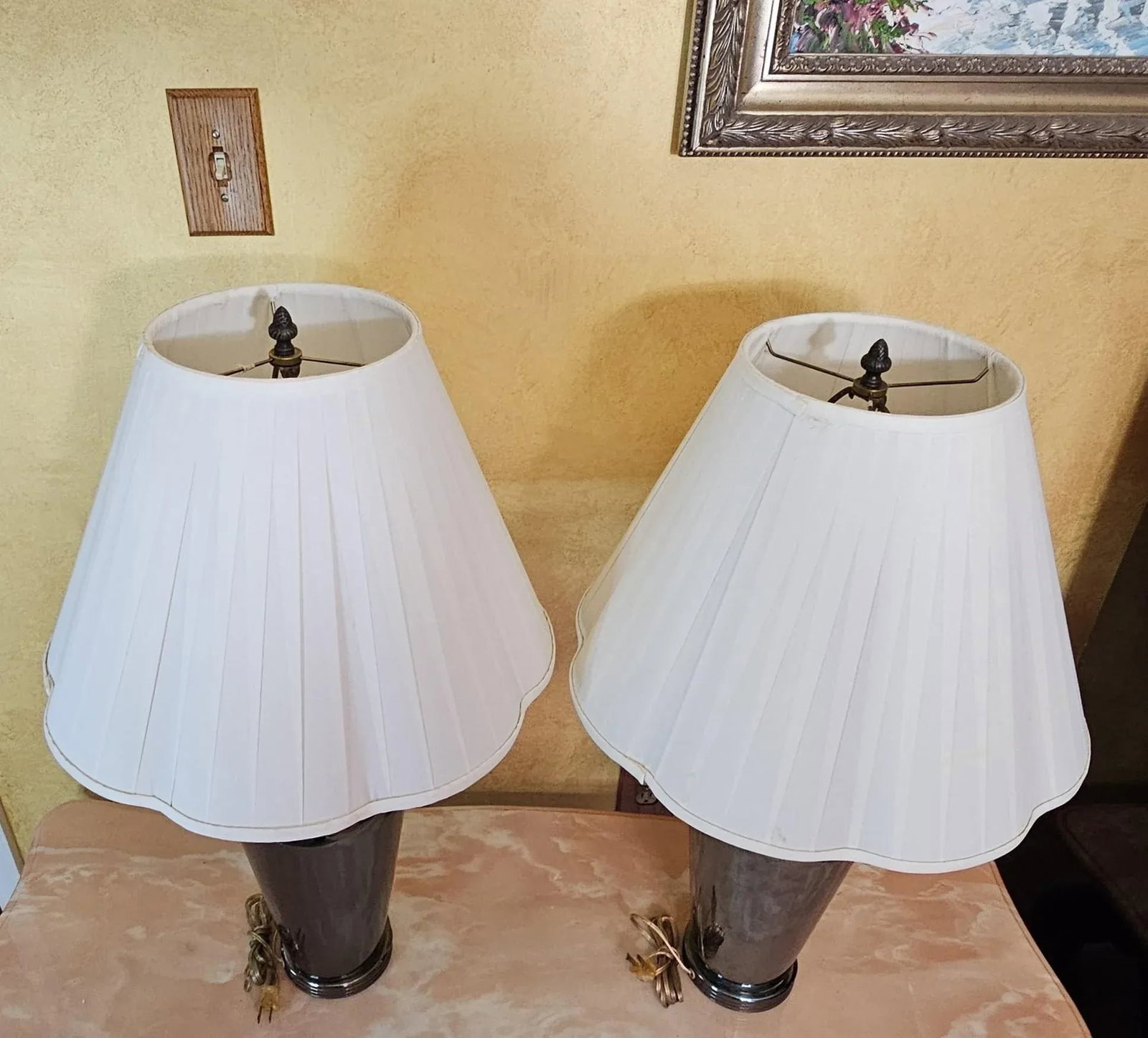 1990s Ethan Allen Hollywood Regency Cobalt Blue Ginger Jar Table Lamps, a Pair - 9