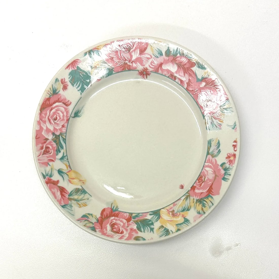 Green & Pink Banded Decorative Wall Plate Curation - Group of 7 - 8