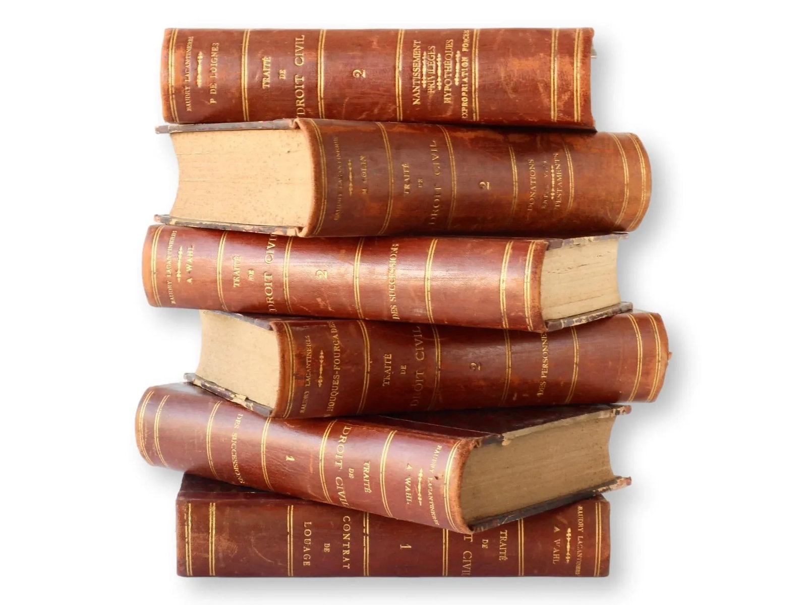 1895 French "Traite Theorique Et Pratique De Droit Civil" (Civil Law) Books, Set of 6 - 2