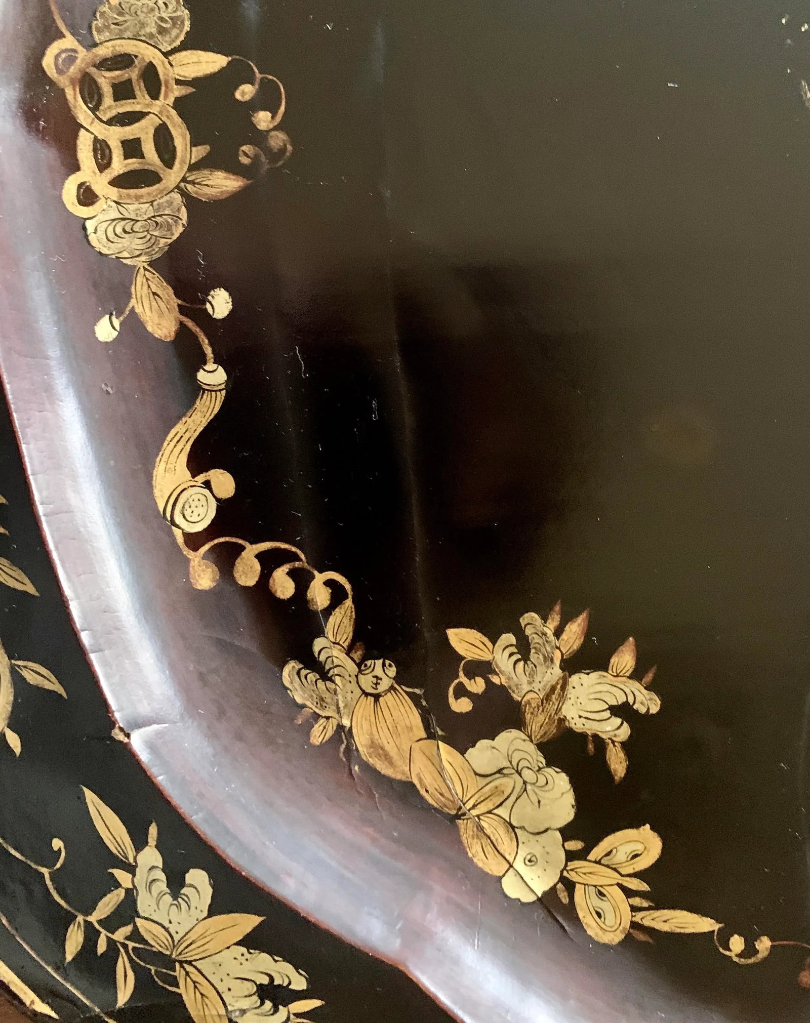 Mid 20th Century Chinoiserie Paper Mache Gilt Bees Tray - 11
