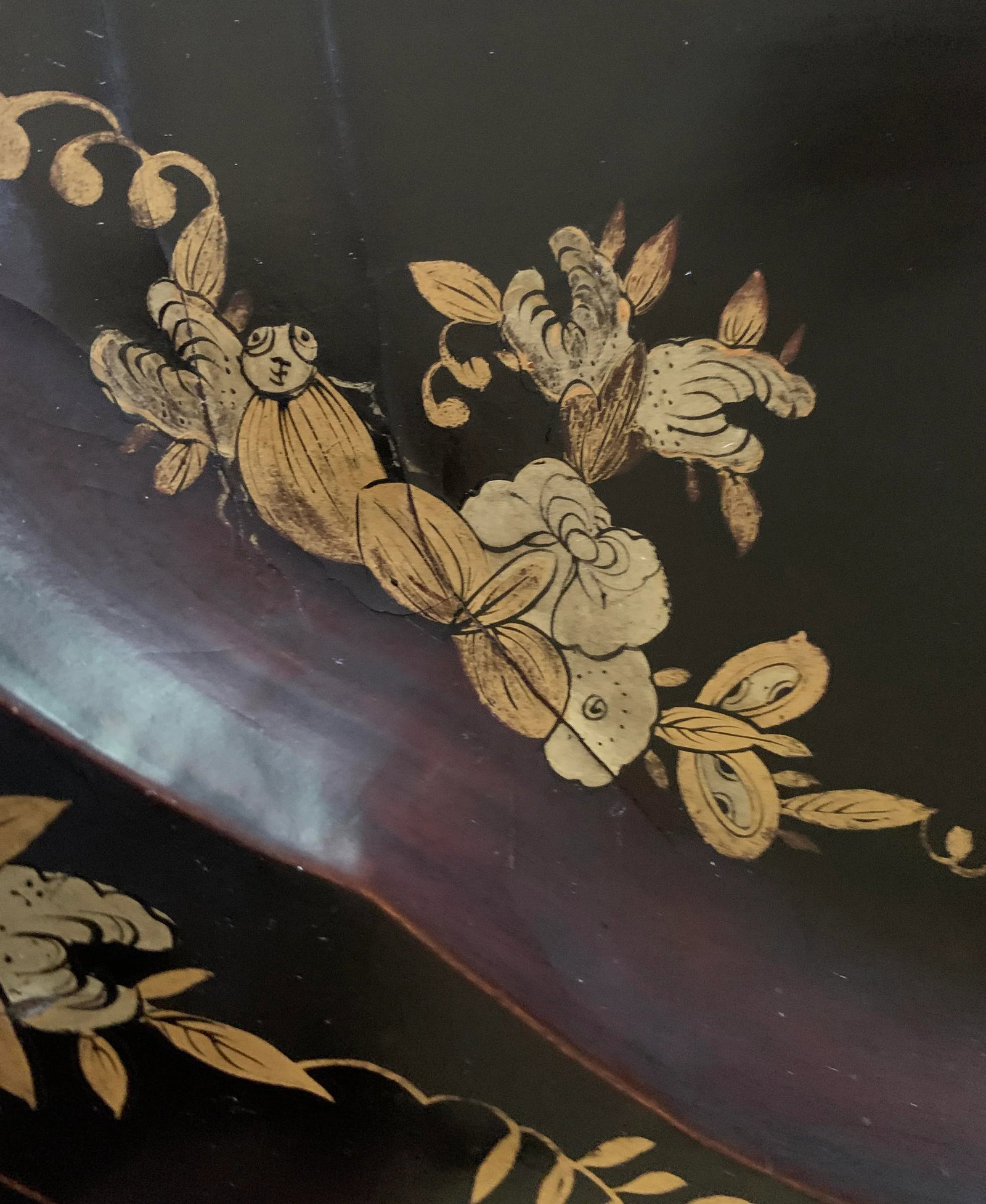 Mid 20th Century Chinoiserie Paper Mache Gilt Bees Tray - 6