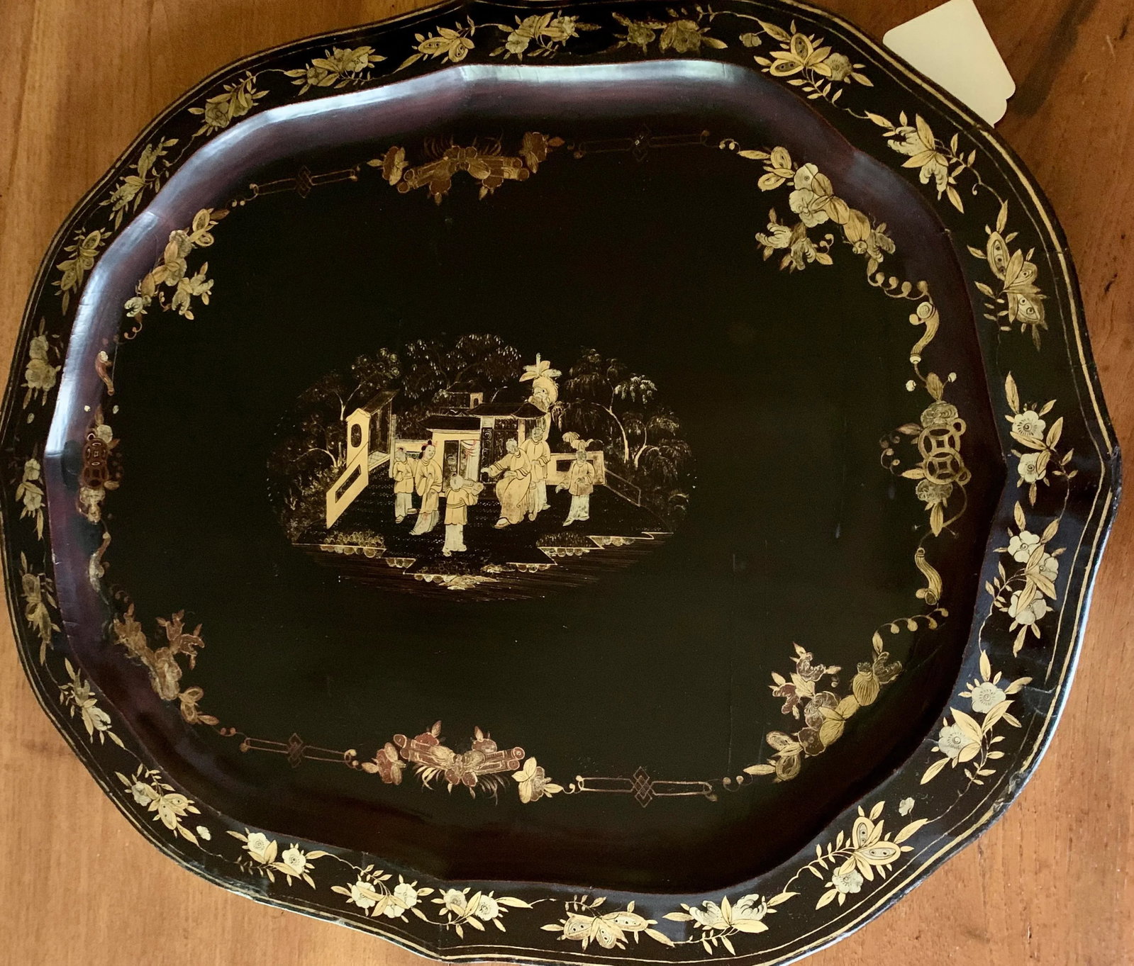 Mid 20th Century Chinoiserie Paper Mache Gilt Bees Tray - 9