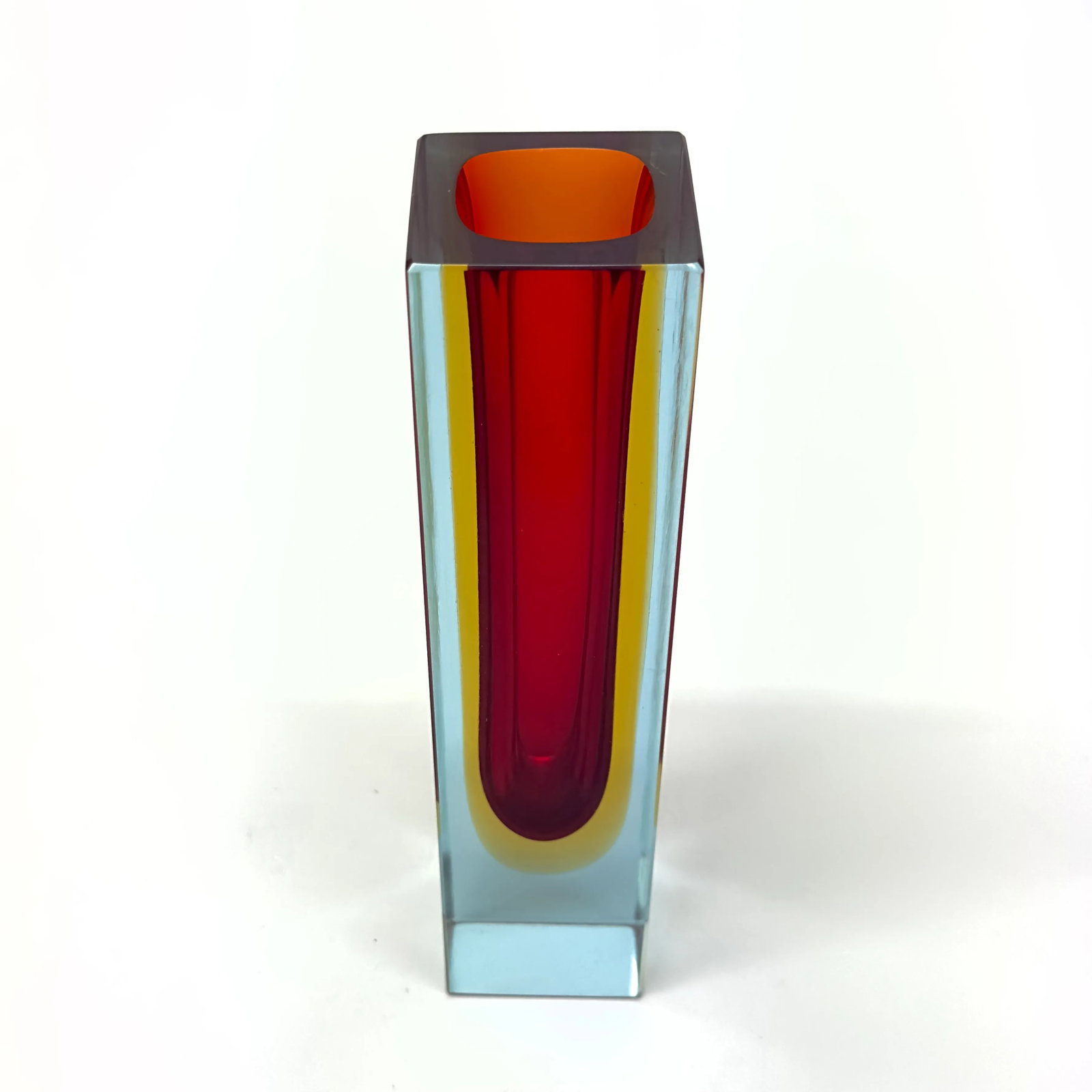 1970s Sommerso Square Glass Vase Attributed to Alessandro Mandruzzato - 6