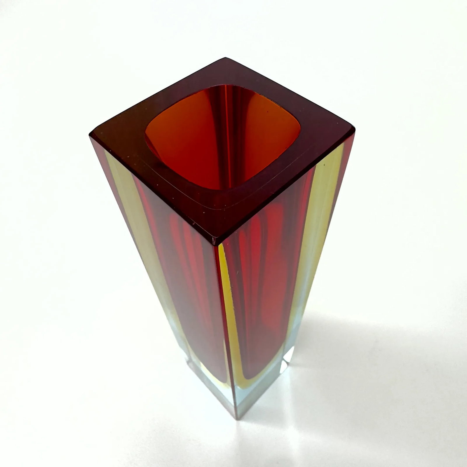 1970s Sommerso Square Glass Vase Attributed to Alessandro Mandruzzato - 7