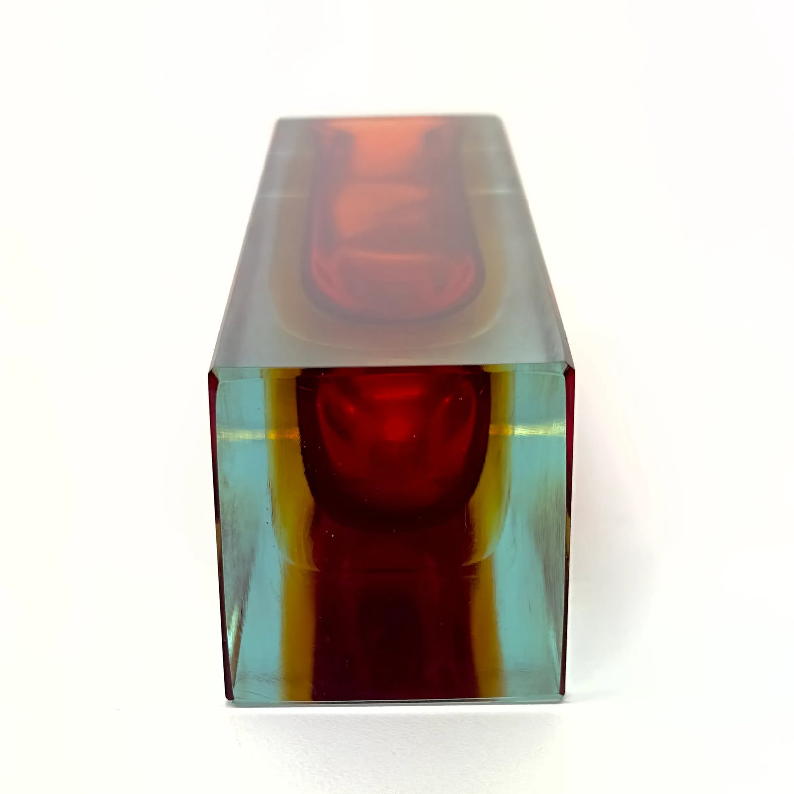 1970s Sommerso Square Glass Vase Attributed to Alessandro Mandruzzato - 8