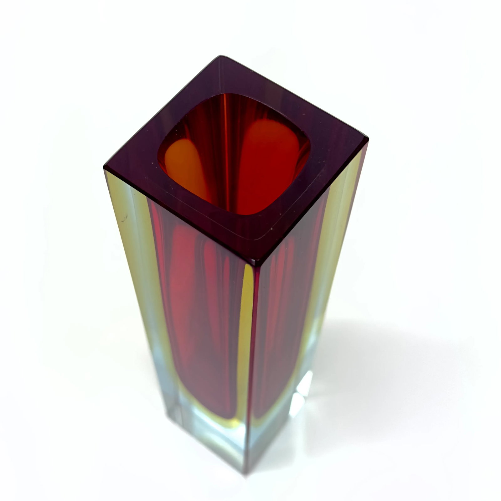 1970s Sommerso Square Glass Vase Attributed to Alessandro Mandruzzato - 9