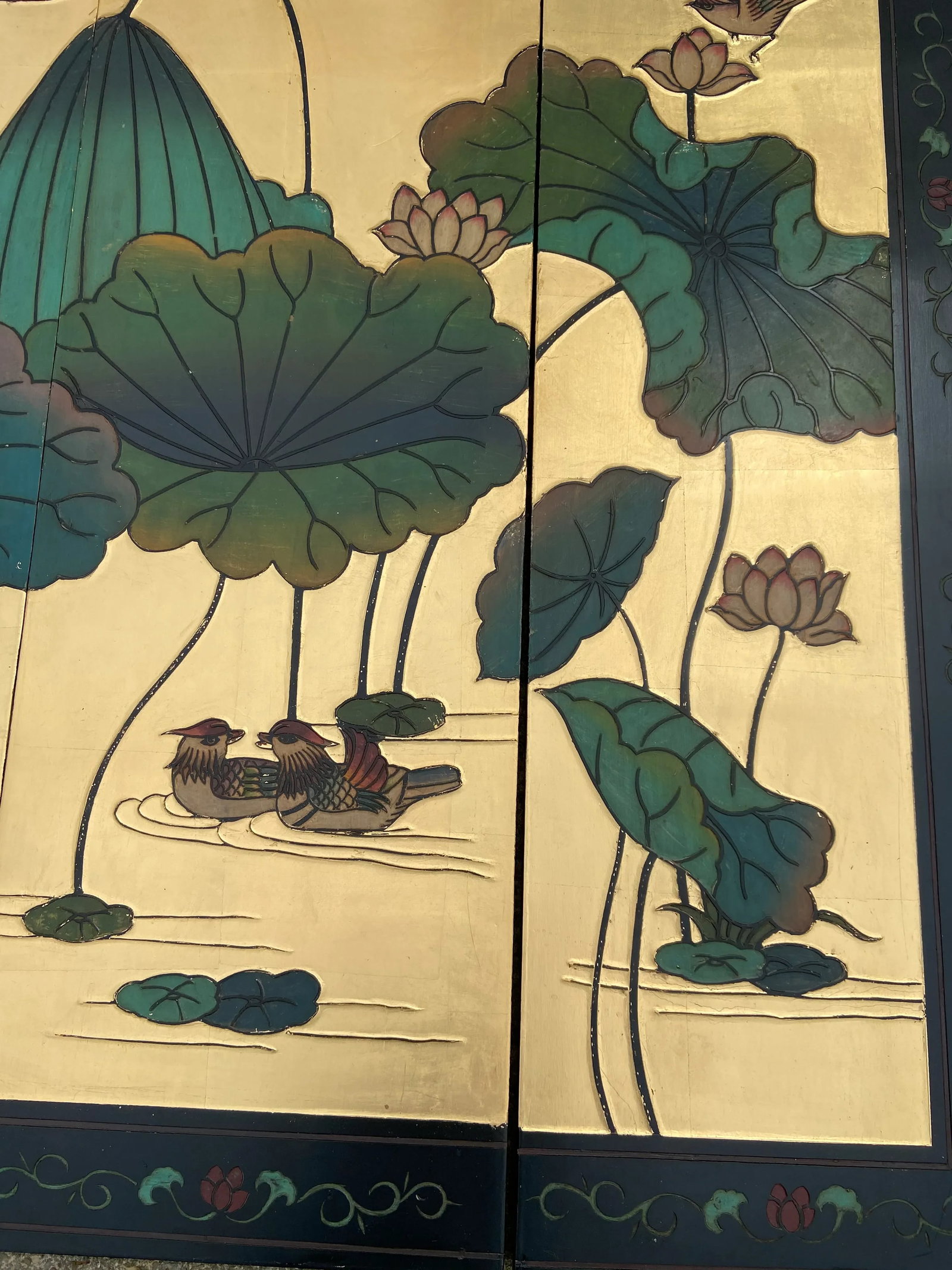 Asian Byobu Lacquer Wall Screen Picture - 5