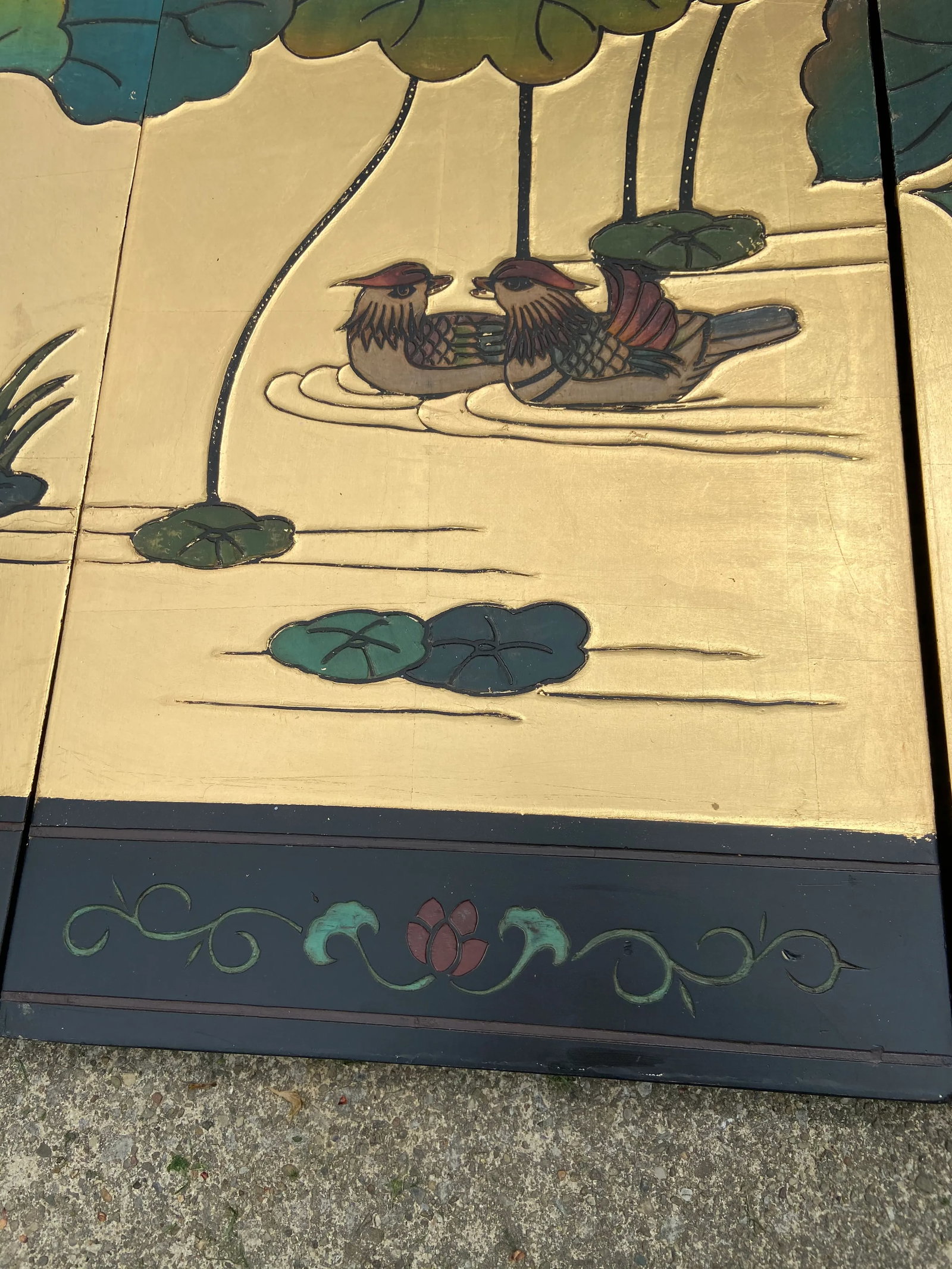 Asian Byobu Lacquer Wall Screen Picture - 6