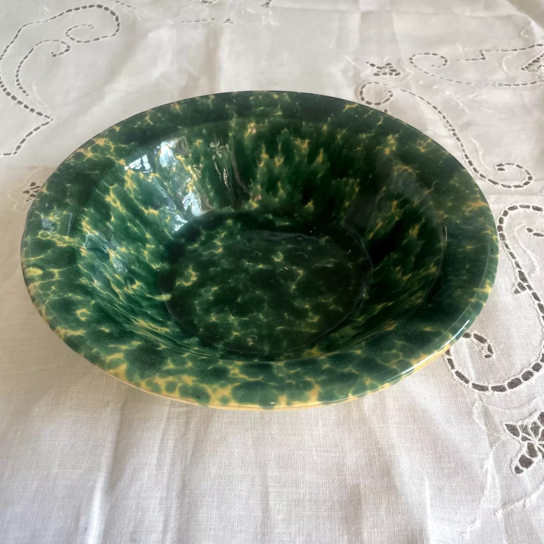 Antique Splatterware Soup Bowls- Set of 10 - 6