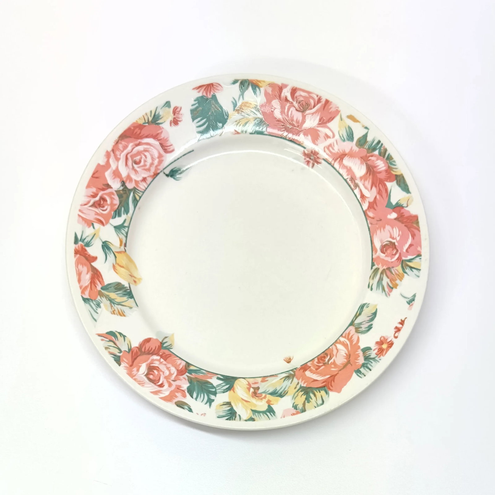 Tangerine & Green Floral Wall Plate Curation - Group of 8 - 11