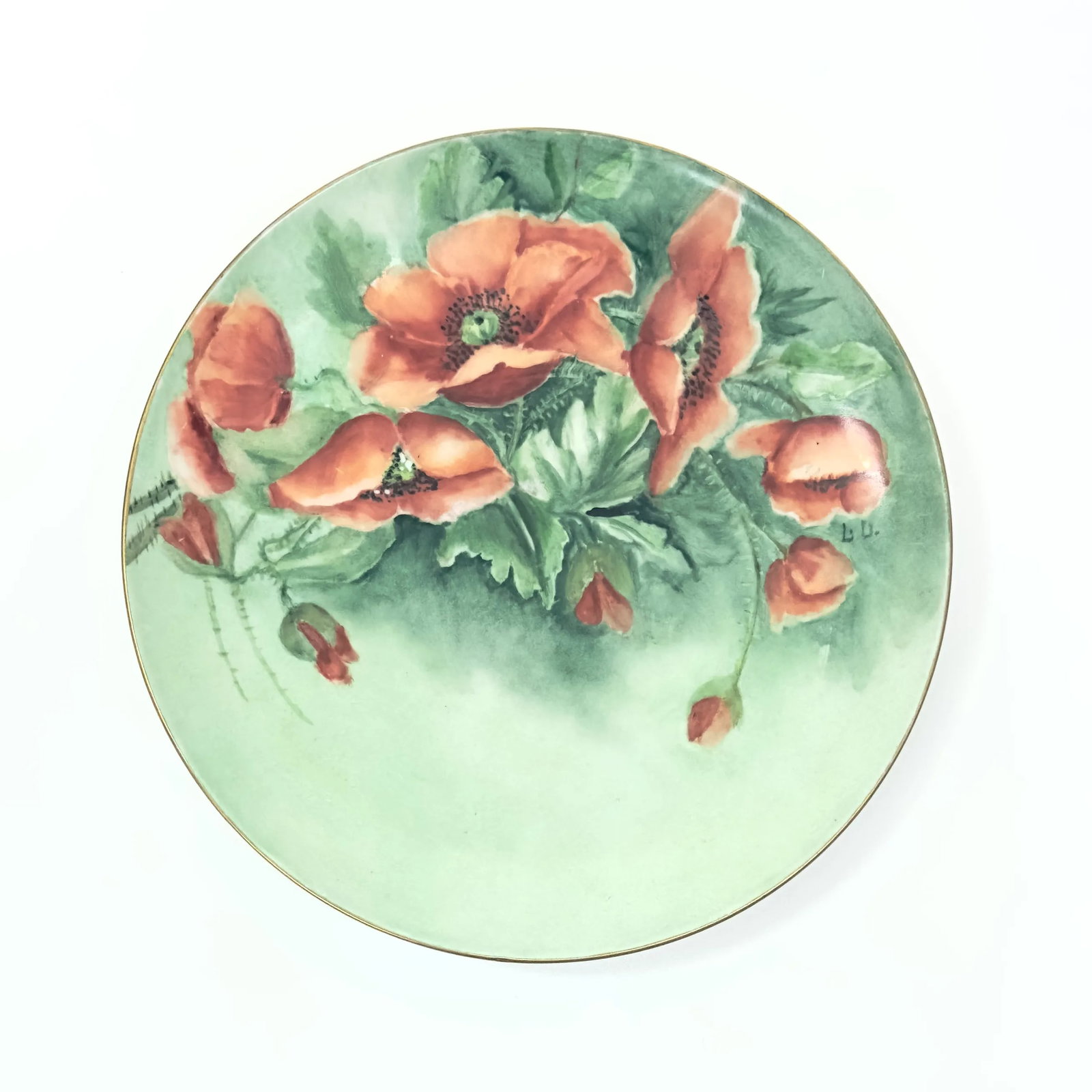 Tangerine & Green Floral Wall Plate Curation - Group of 8 - 2