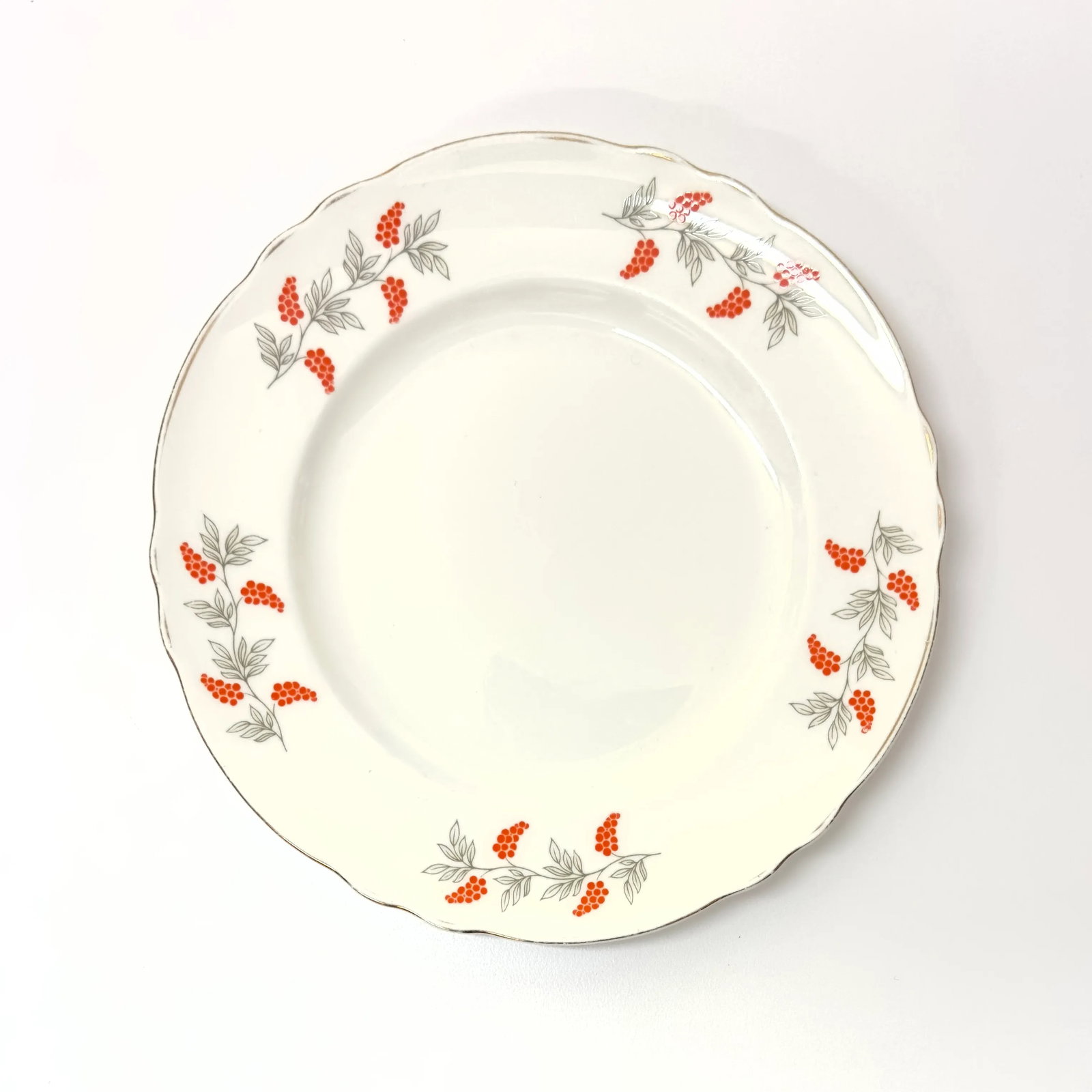 Tangerine & Green Floral Wall Plate Curation - Group of 8 - 4
