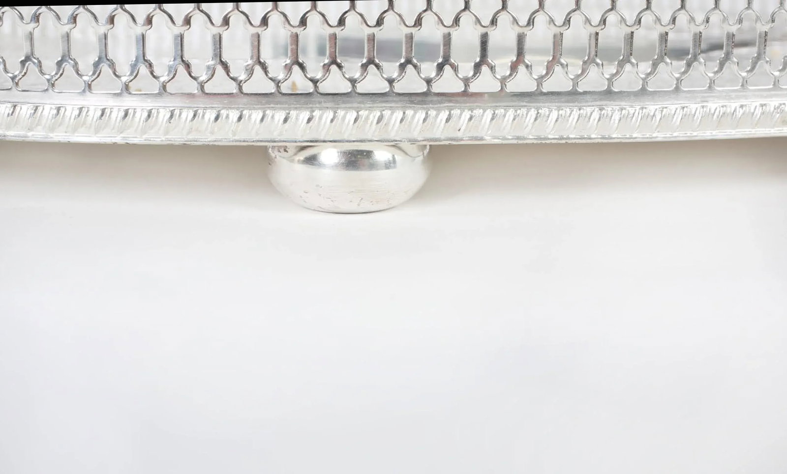 Mid 20th Century English Sheffield Plated Oval Barware Gallery Tray - 6