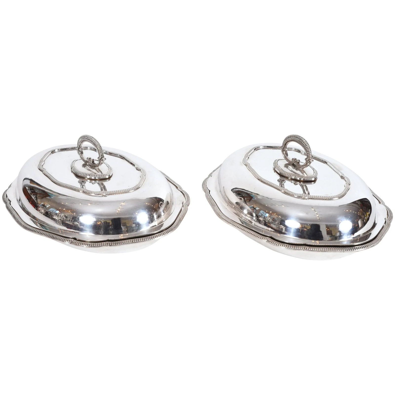 Vintage English Silver Plated Tableware Dishes or Server - a Pair - 13