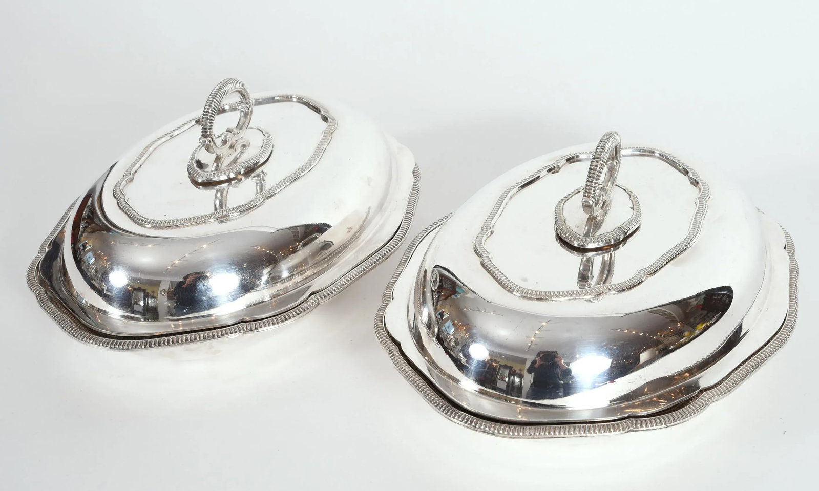 Vintage English Silver Plated Tableware Dishes or Server - a Pair - 3