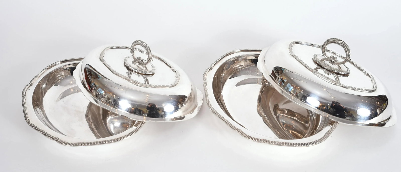 Vintage English Silver Plated Tableware Dishes or Server - a Pair - 9