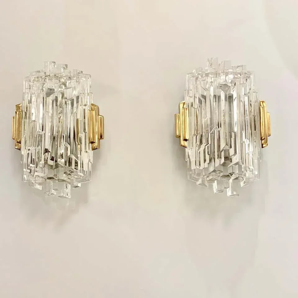 1970s French Ice Crystal Wall Lights - a Pair - 2
