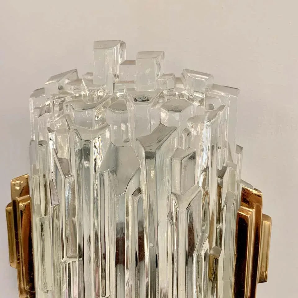 1970s French Ice Crystal Wall Lights - a Pair - 3