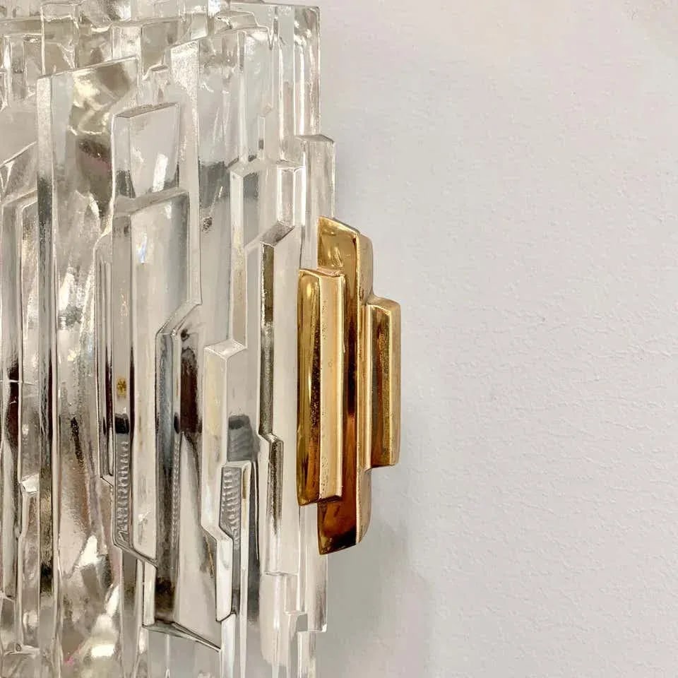 1970s French Ice Crystal Wall Lights - a Pair - 5