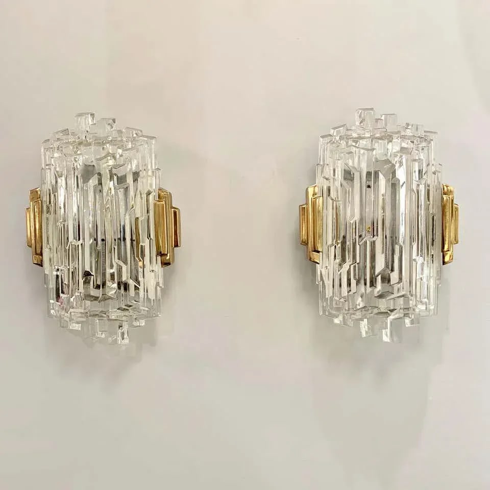 1970s French Ice Crystal Wall Lights - a Pair - 6