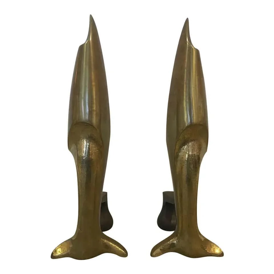 French Art Deco Andirons Bronze Attributed Pierre Legrain - a Pair - 12