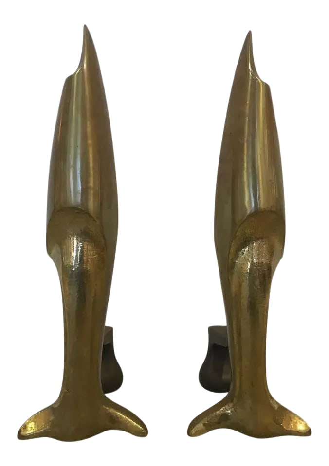 French Art Deco Andirons Bronze Attributed Pierre Legrain - a Pair: A pair of stylized bronze flame aged bronze andirons attributed to Pierre Legrain. Attached to iron backs. An similar example sold at Sotheby's sale 3944. Condition: Alterations: Original Condition