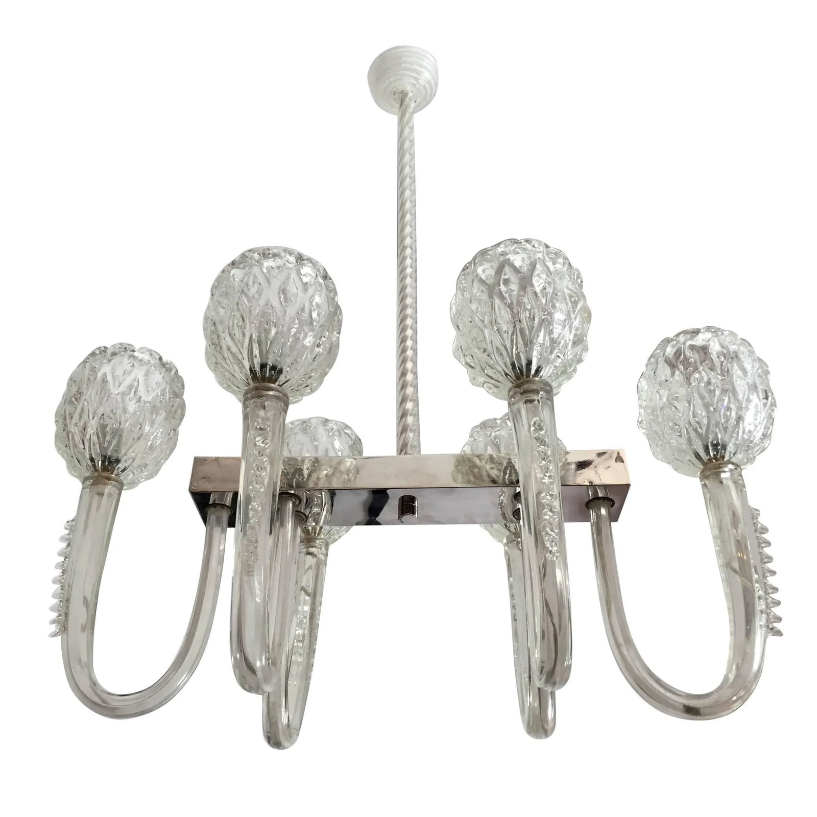 Barovier 1940s Moderne Murano Glass Chandelier - 10