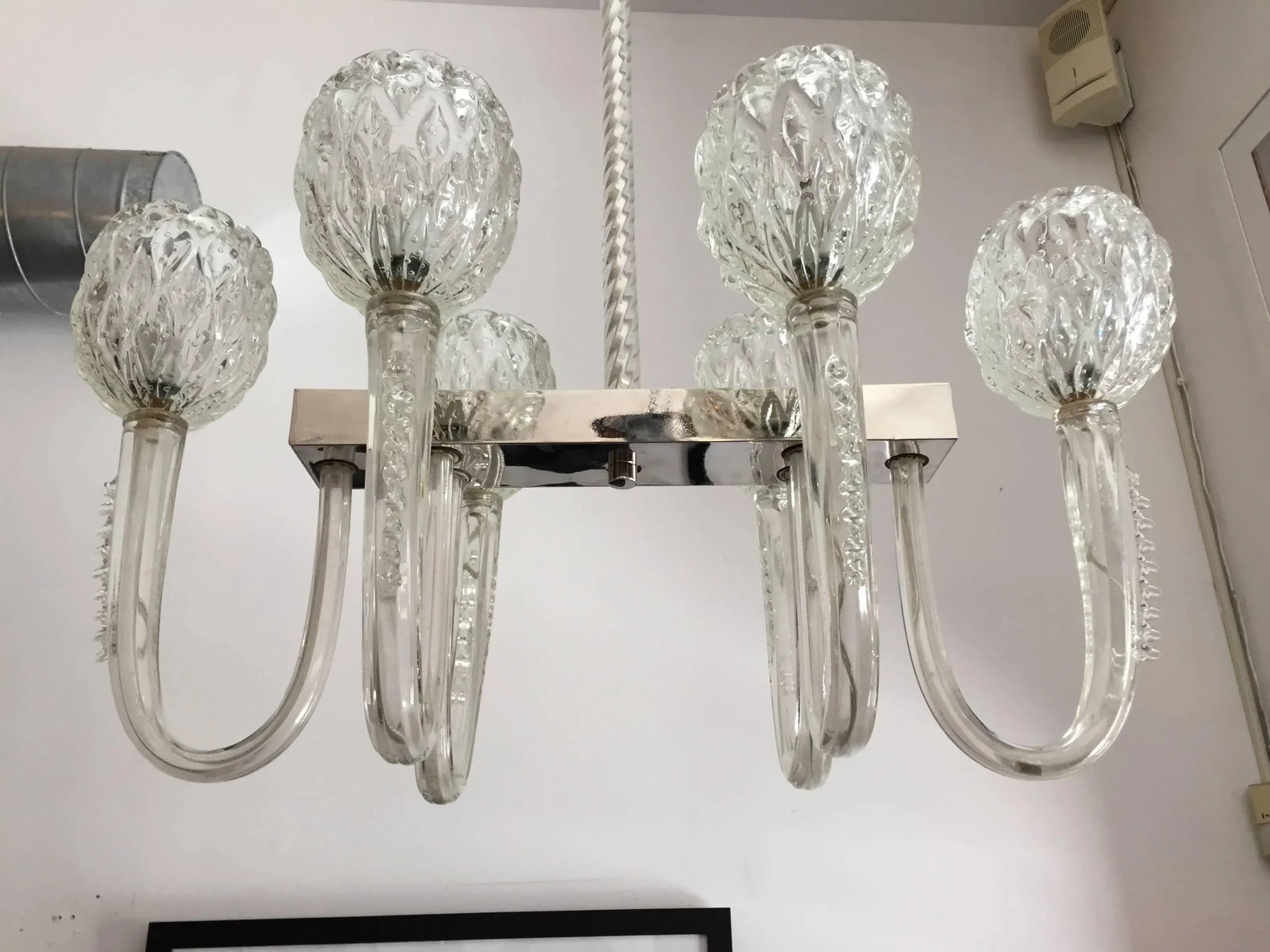 Barovier 1940s Moderne Murano Glass Chandelier - 3
