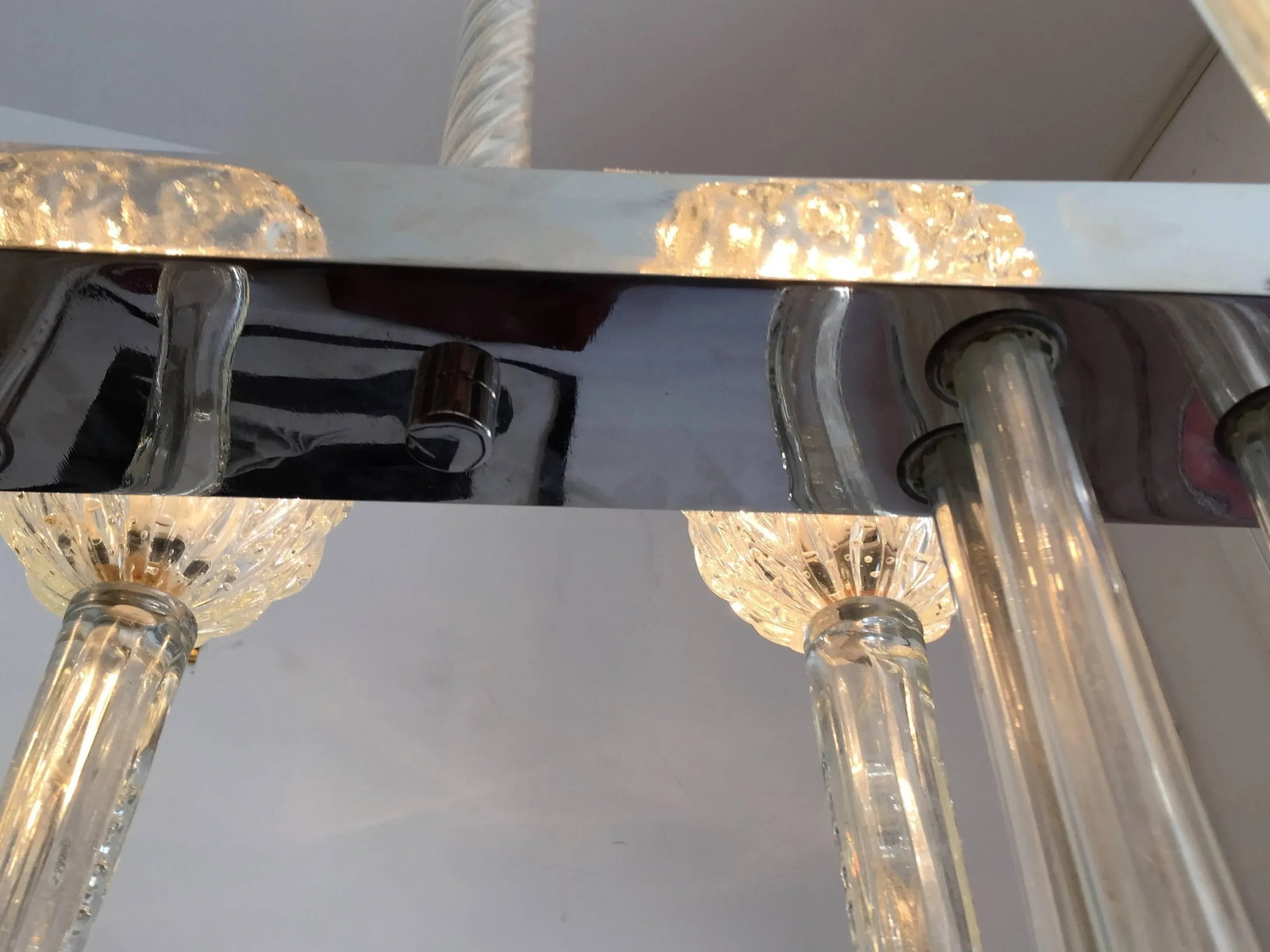 Barovier 1940s Moderne Murano Glass Chandelier - 8