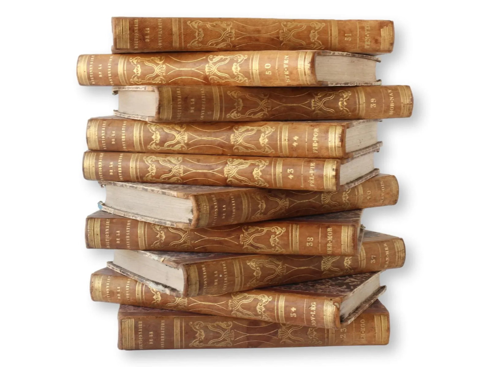 1837 French "Dictionnaire De La Conversation Et De La Lecture" Books, Set of 10 - 2