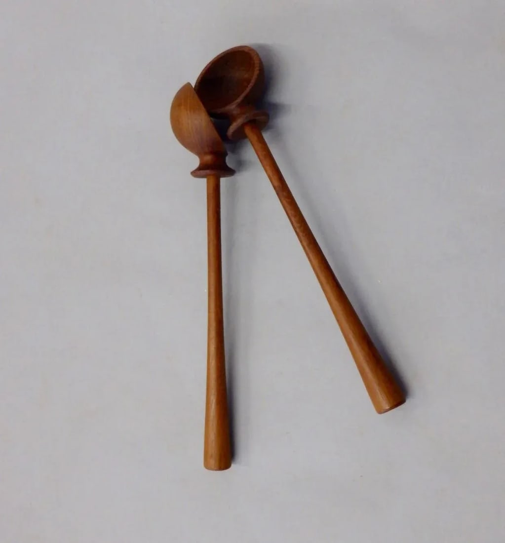 Pair of JHQ Dansk Denmark Teak Salad Servers - 7