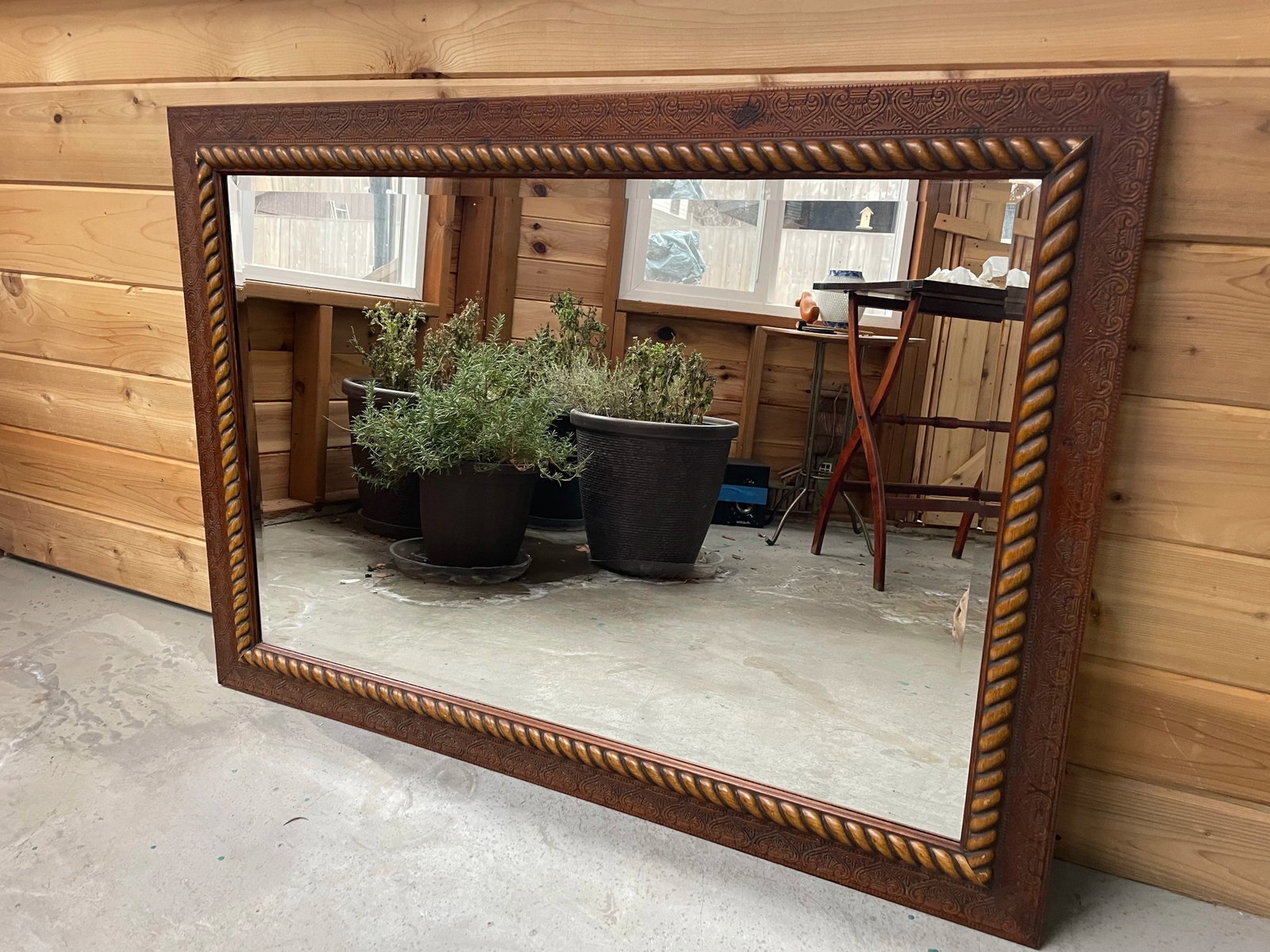 1980s Craftsmen Wood-Framed Mirrors- a Pair - 10