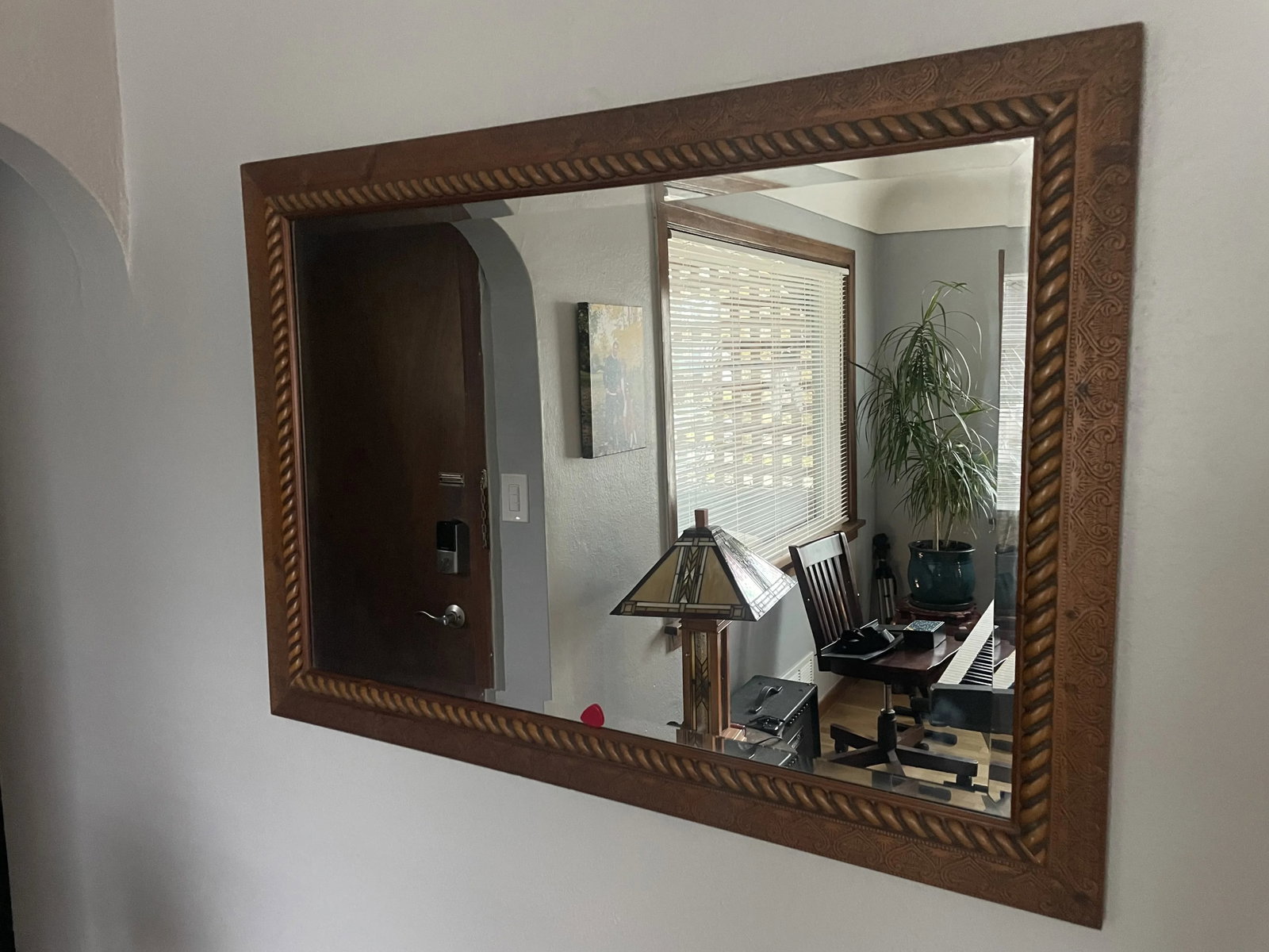 1980s Craftsmen Wood-Framed Mirrors- a Pair - 4