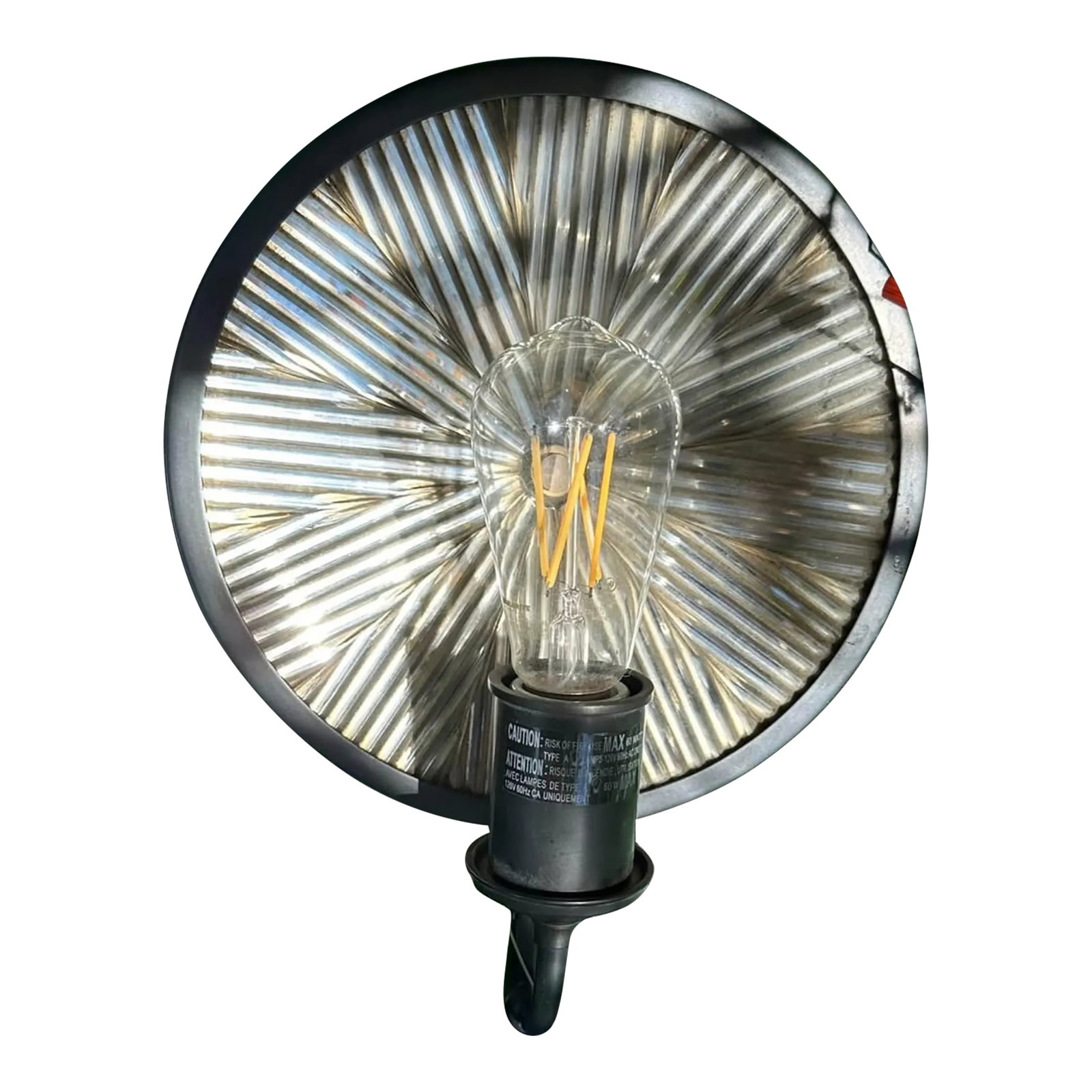 Ralph Lauren Rivington Round Sconce: Display model from a Lighting showroom in Paramus NJ. In excellent condition, however, the central rosette is missing. It's been replaced with a smaller muted brass cap which shows off more of the