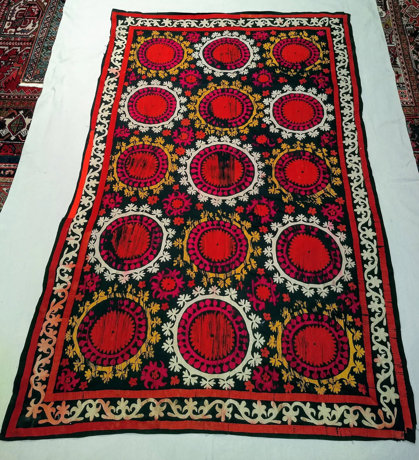 1950s Vintage Silk Suzani Textile - 10