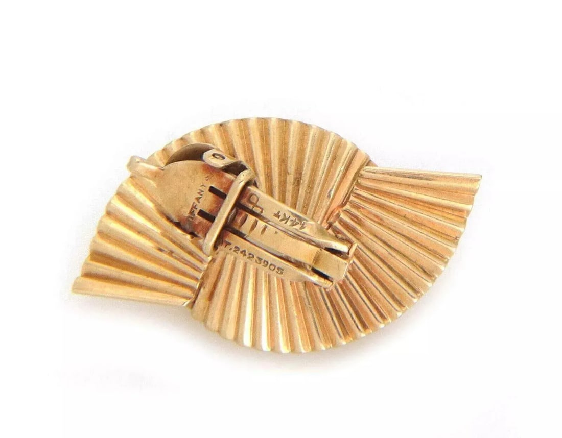Tiffany & Co. 14k Yellow Gold Fluted Ribbon Twist Clip on Earrings, 2 Pieces - 5