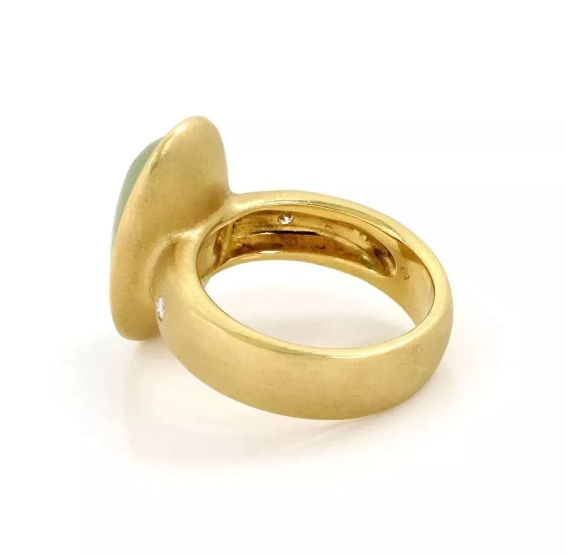 H.Stern Moonstone Diamond 18k Yellow Gold Oval Ring, Size 7.5 - 3