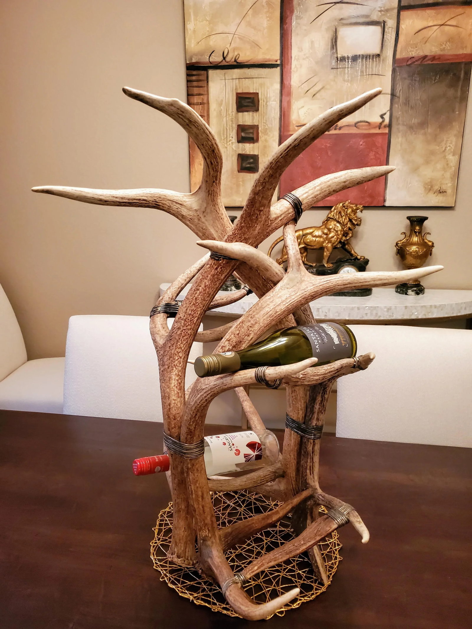 Monumental Real Antler Wine Bottle Rack Attributed to Maitland-Smith - 5