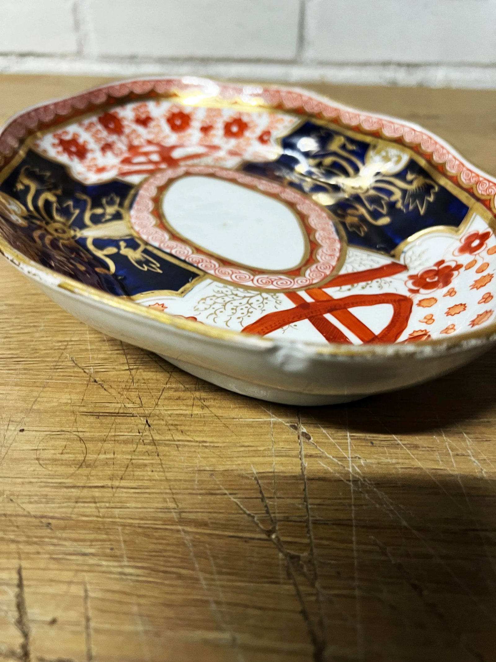 19th Century Spode Imari " Dollar" Pattern Oval Porcelain Plates- A Pair - 7