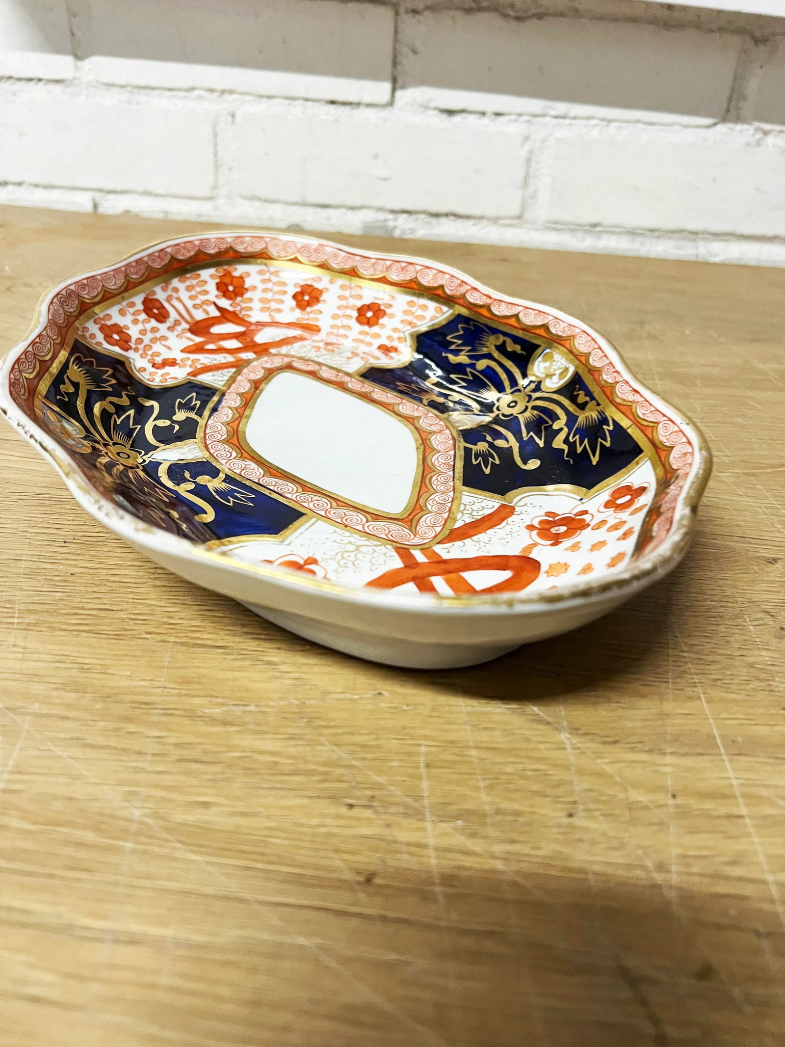 19th Century Spode Imari " Dollar" Pattern Oval Porcelain Plates- A Pair - 8