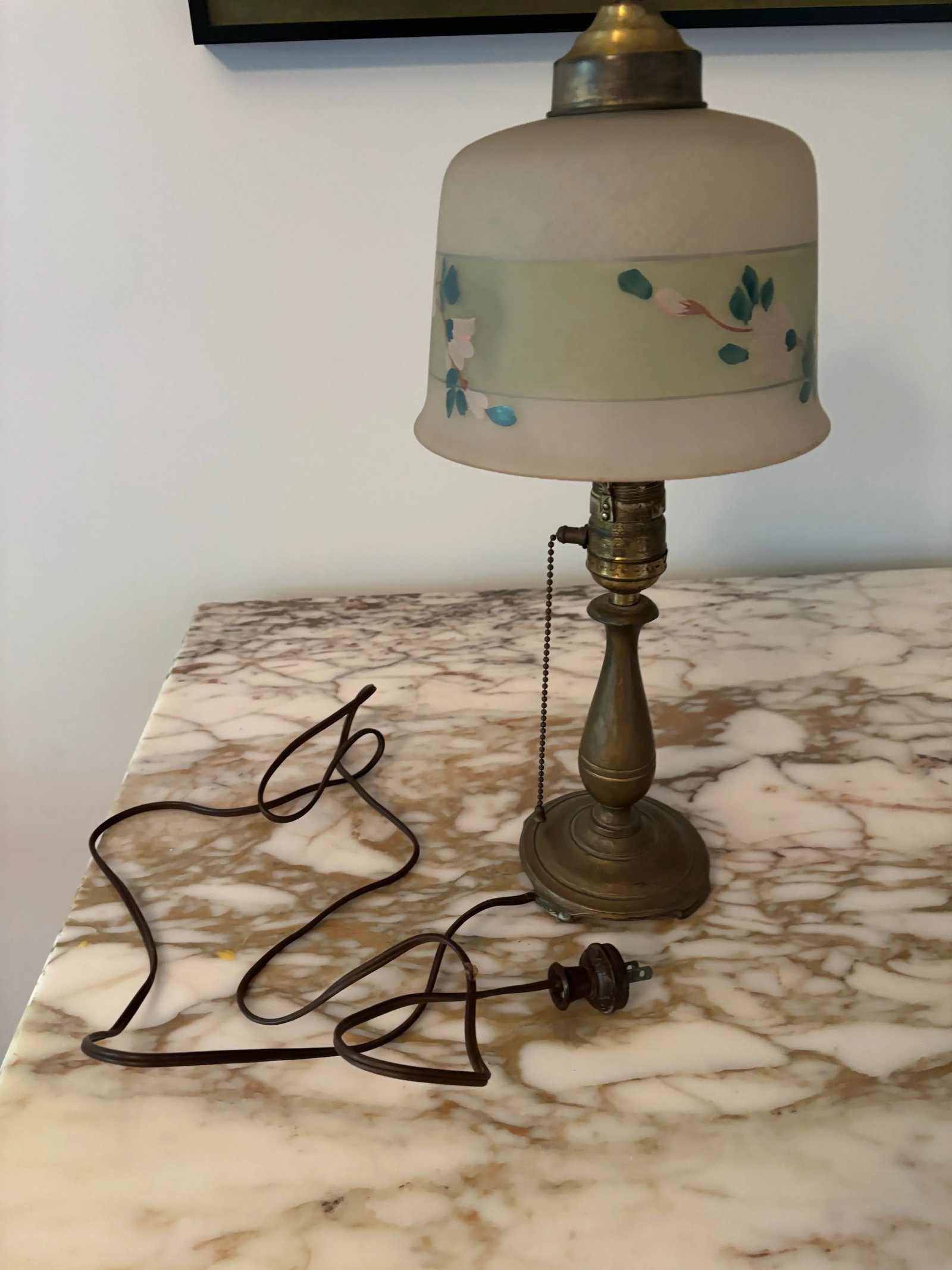 Early 20th Century Moe-Bridges Hand Painted Boudoir Lamp - 9
