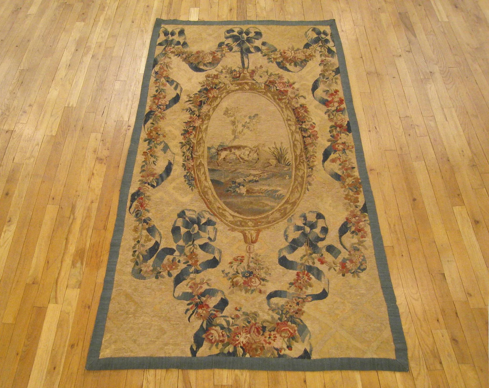 Mid 19th Century Antique French Aubusson Needlepoint Tapestry / Rug - 3'6'' * 6'9'' - 2