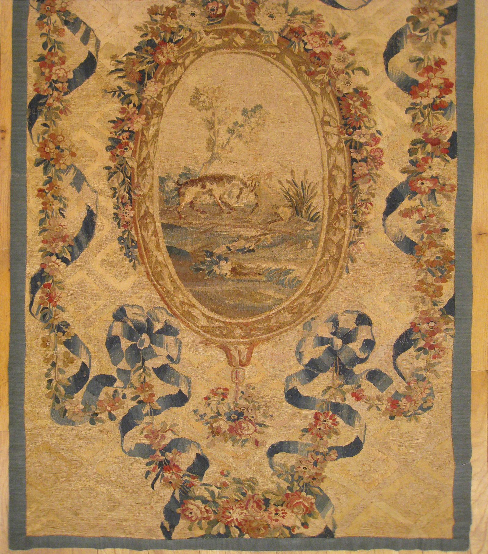 Mid 19th Century Antique French Aubusson Needlepoint Tapestry / Rug - 3'6'' * 6'9'' - 3
