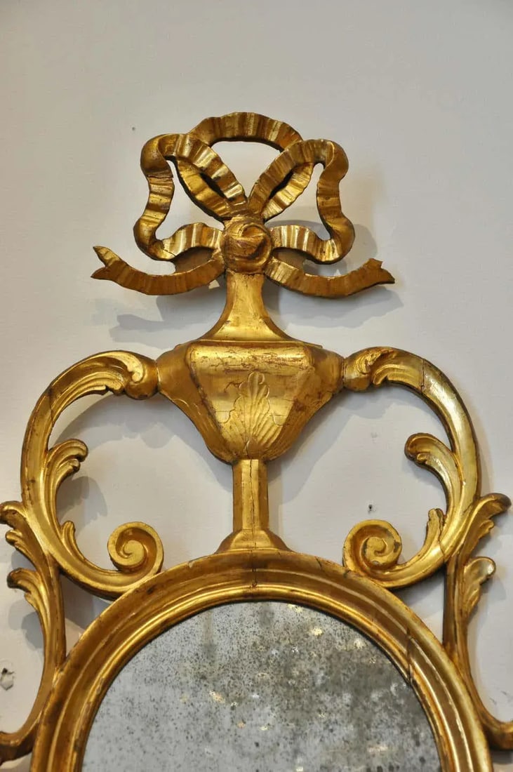 Early 19th Century Continental Neoclassical Giltwood Sconce Mirrors - a Pair - 5