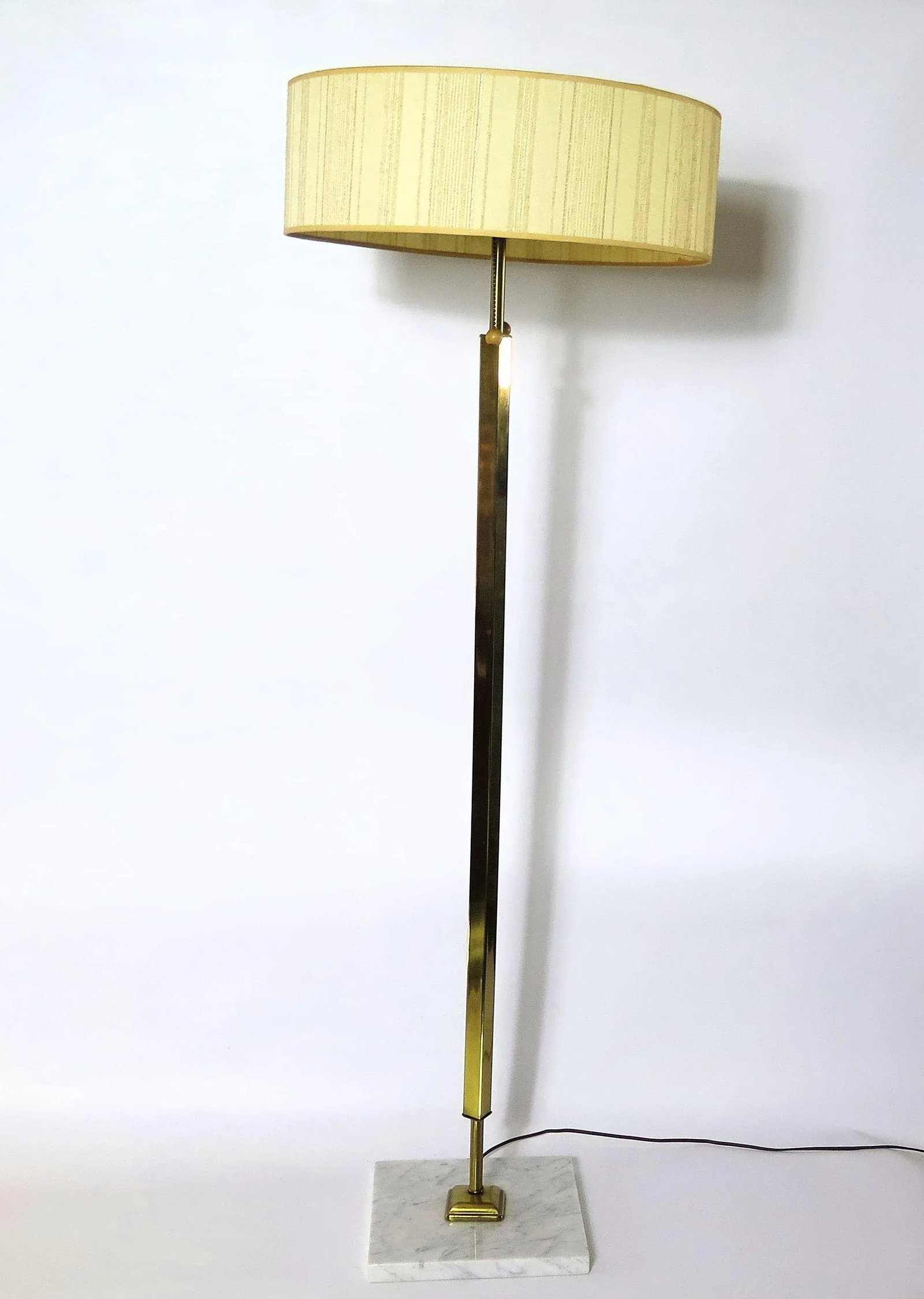 1970s Italian Designer Stilnovo Brass and Marble Atomic Floor Lamp - 6