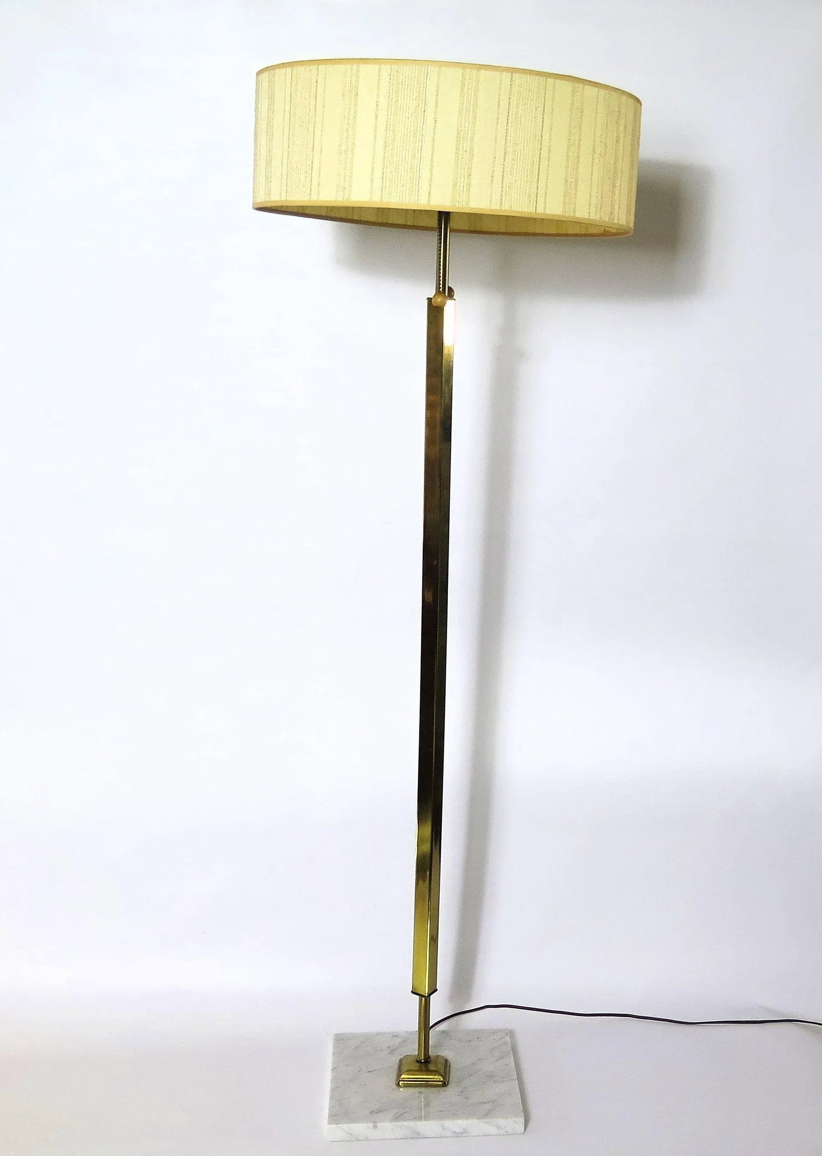 1970s Italian Designer Stilnovo Brass and Marble Atomic Floor Lamp - 7
