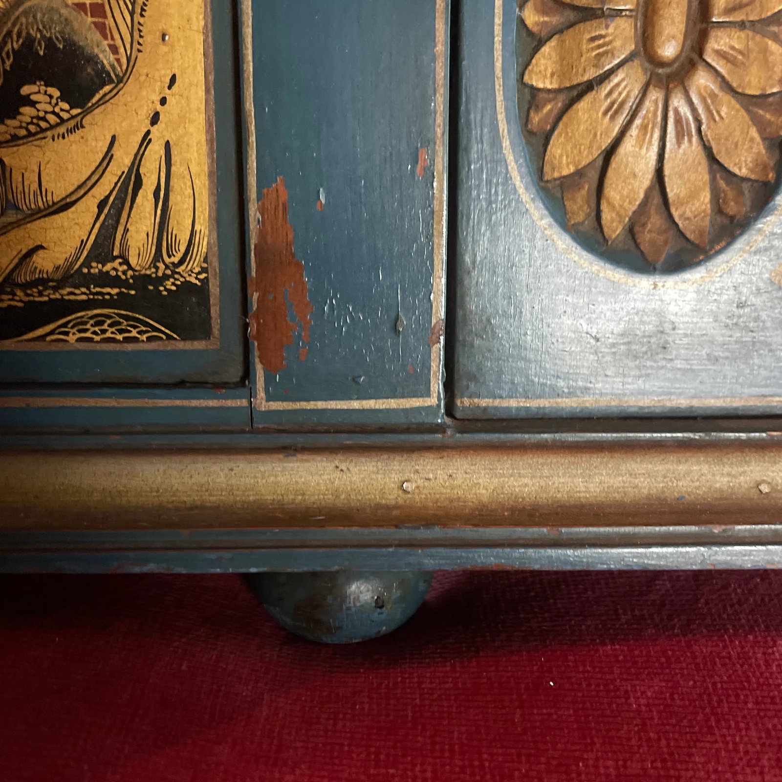 1970s Vintage Chinoiserie Overmantel Mirror With Two Shelves - 11