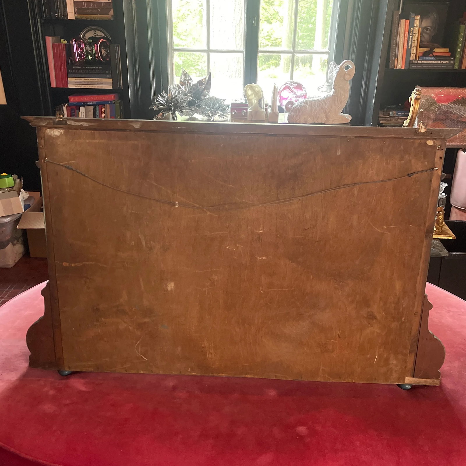 1970s Vintage Chinoiserie Overmantel Mirror With Two Shelves - 12