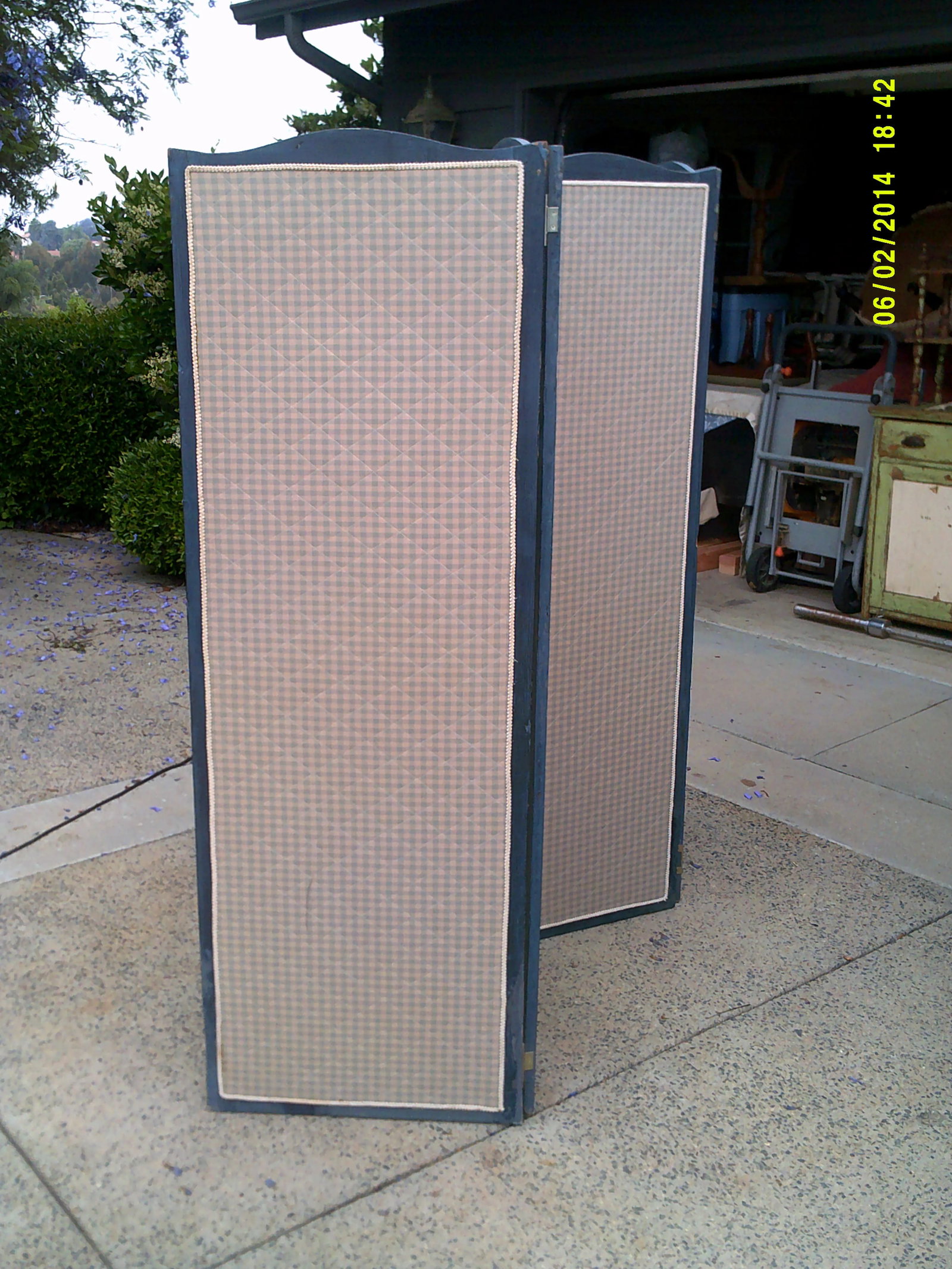 19th Century French 4 Panel Screen With Durenberger Check - 4