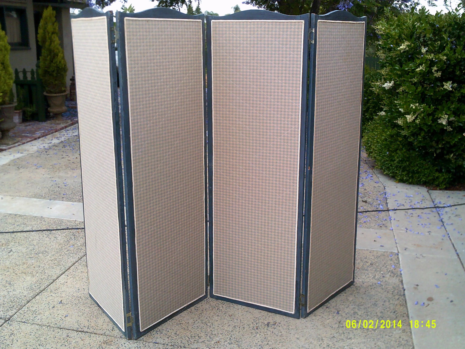 19th Century French 4 Panel Screen With Durenberger Check - 5